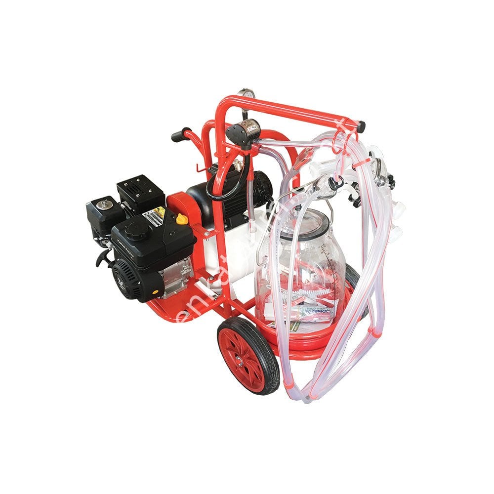 SM 750 KK tek güğüm çift sağım şeffaf güğümlü benzin motorlu kuru süt sağım makinesi, keçi için