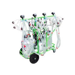 2 güğümlü 8 sağımlı, güğümden güğüme sağımlı, alüminyum güğümlü süt sağım makinesi, keçi için