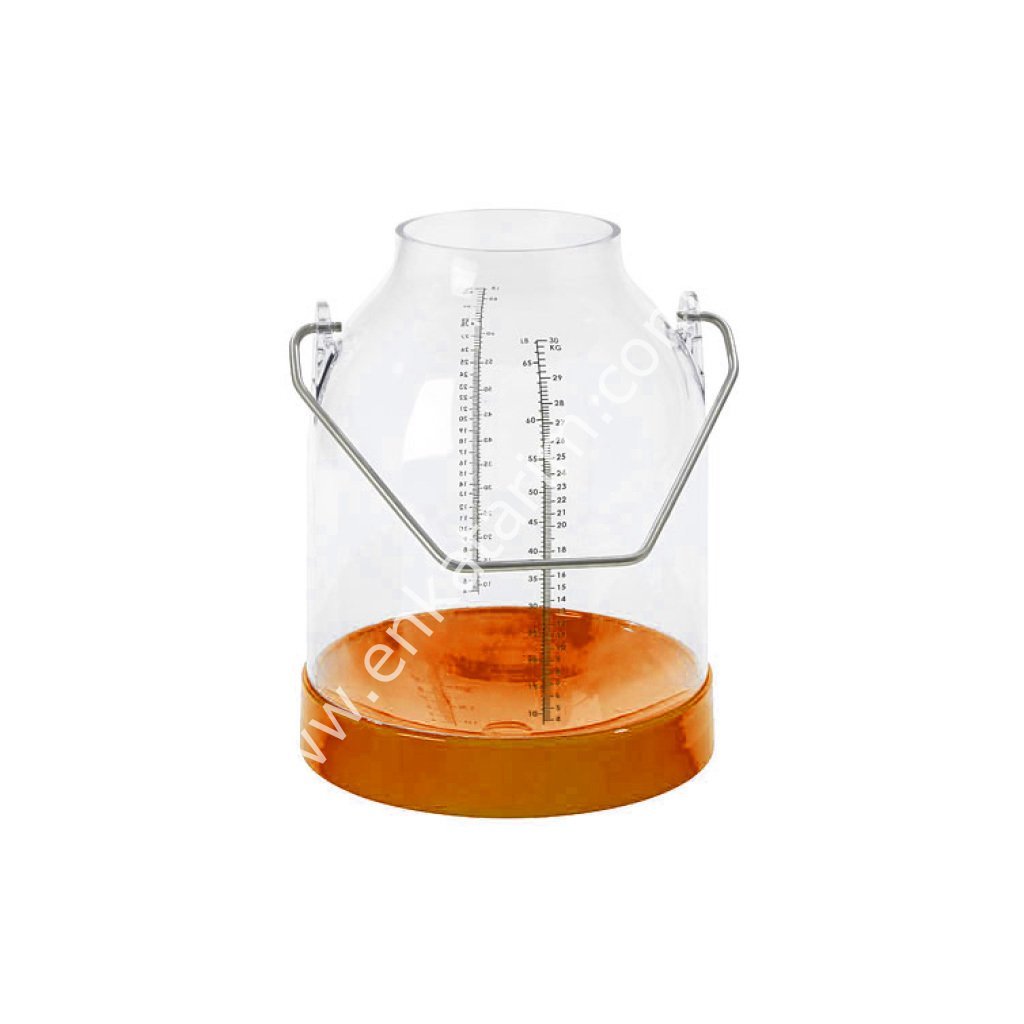 30 lt turuncu tabanlı şeffaf güğüm