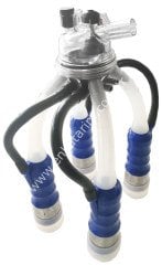 Uzun silikon memelikli mavi plastik memelik kılıflı Ø 27 mm 175 ccm pençeli inek sağım demedi