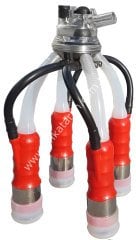 Kısa silikon memelikli kırmızı plastik kılıflı Ø 27 mm 175 ccm inek pençeli inek sağım demedi