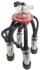 Uzun kauçuk memelikli yarım kadehli paslanmaz çelik kılıflı Ø 27 mm 200 ccm inek pençeli inek sağım demedi