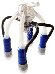 Uzun silikon memelikli mavi plastik memelik kılıflı Ø 27 mm 240 ccm Pulsmatik pençeli inek sağım demedi