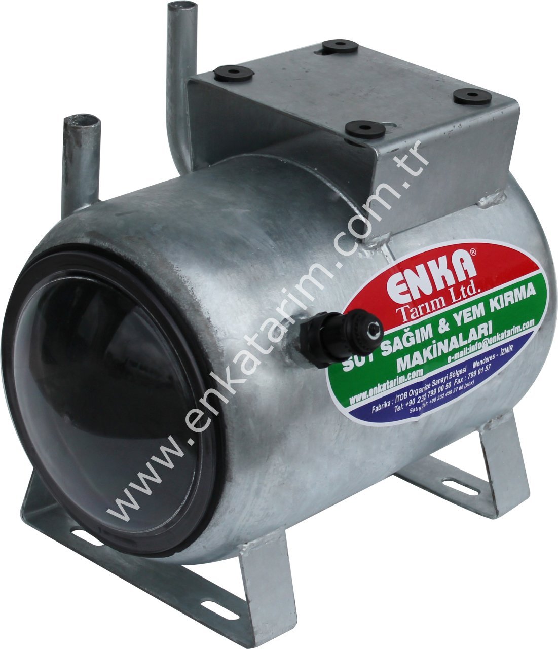 Büyük polikarbon kapaklı, 3/4'' plastik regülatörlü, galvanizli, malzemeli, kuru tip vakum kazanı