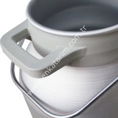 20 lt plastik alt çemberli sallama saplı kapaksız alüminyum süt güğümü, Ø 180 mm ağızlı
