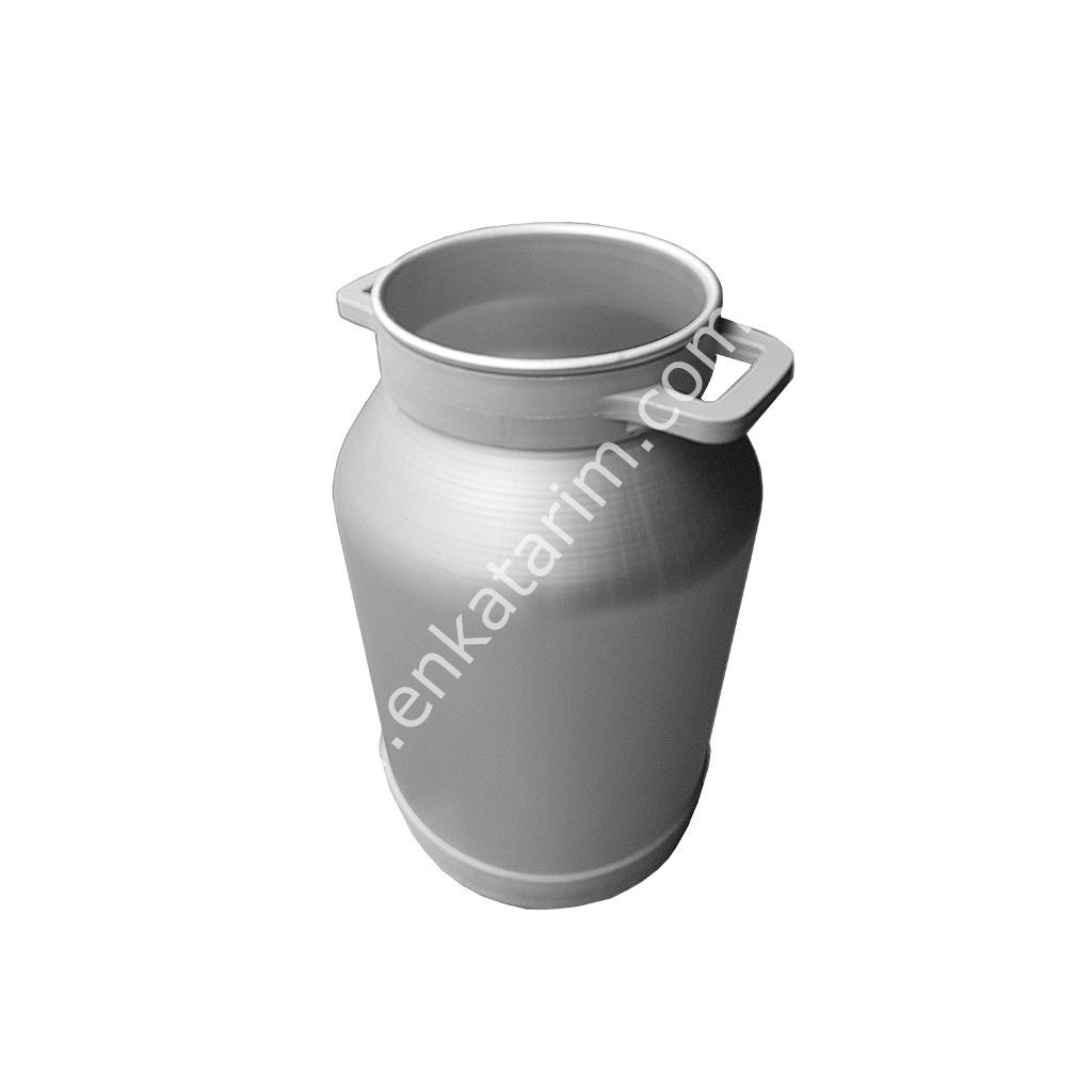 50 lt plastik alt çemberli yandan saplı kapaksız alüminyum süt güğümü, Ø 217 mm ağızlı