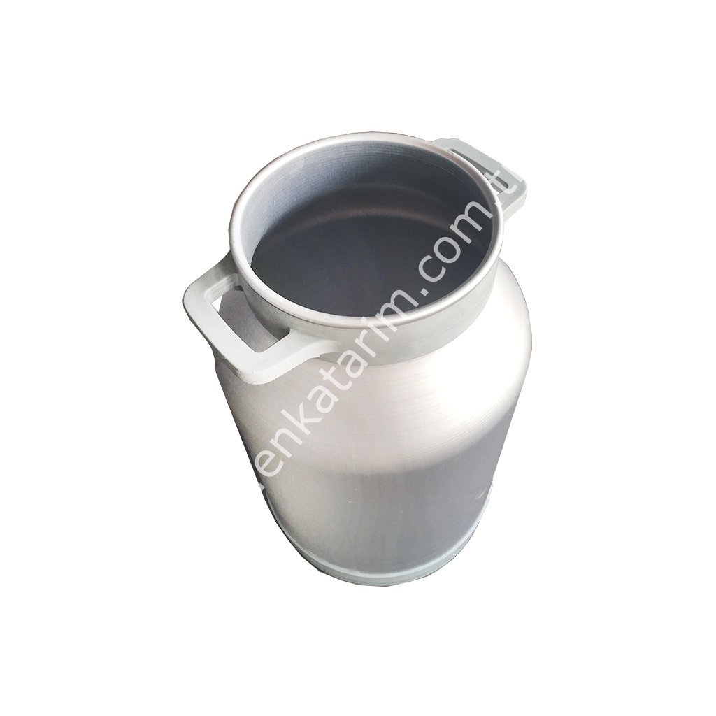 50 lt alüminyum alt çemberli sallama saplı kapaksız alüminyum süt güğümü, Ø 217 mm ağızlı