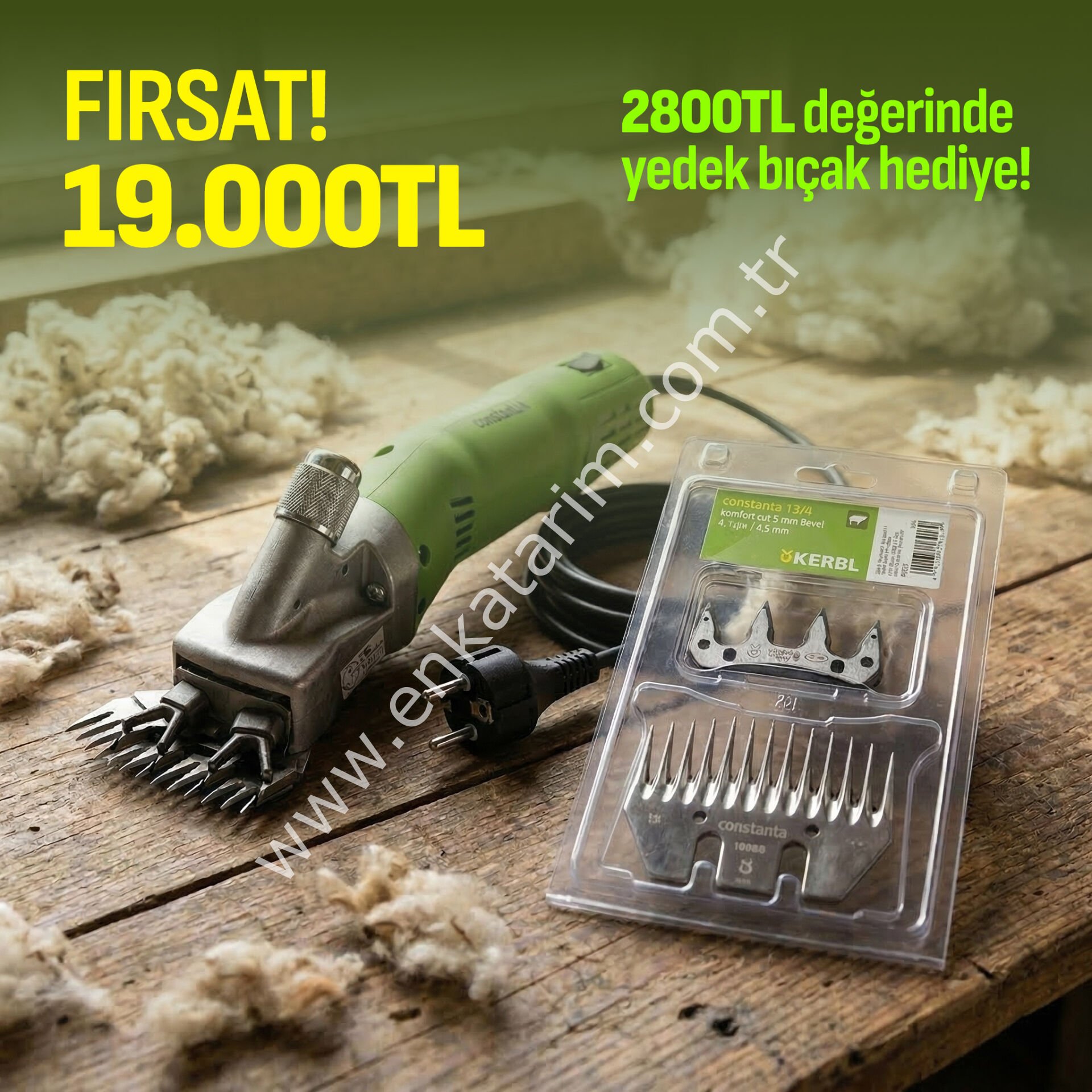 Constanta4 koyun kırkım makinesi (yedek kırkma bıçağı hediyeli)