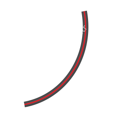 13 x 23 mm kırmızı çizgili, siyah PVC süt hortumu (mt)