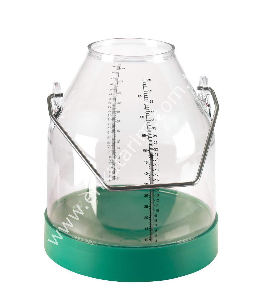 30 lt yeşil tabanlı şeffaf güğüm