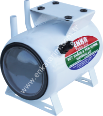 Büyük polikarbon kapaklı, 3/4'' plastik regülatörlü, boyalı, malzemesiz, yağlı tip vakum kazanı