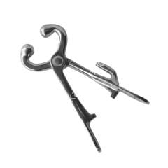 19 cm nikel kaplı demir, kancalı burunsallık (muşet)