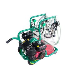 SM 600 çift güğüm çift sağım şeffaf güğümlü kuru benzin motorlu süt sağım makinesi, inek için