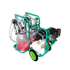 SM 600 çift güğüm çift sağım şeffaf güğümlü kuru benzin motorlu süt sağım makinesi, inek için
