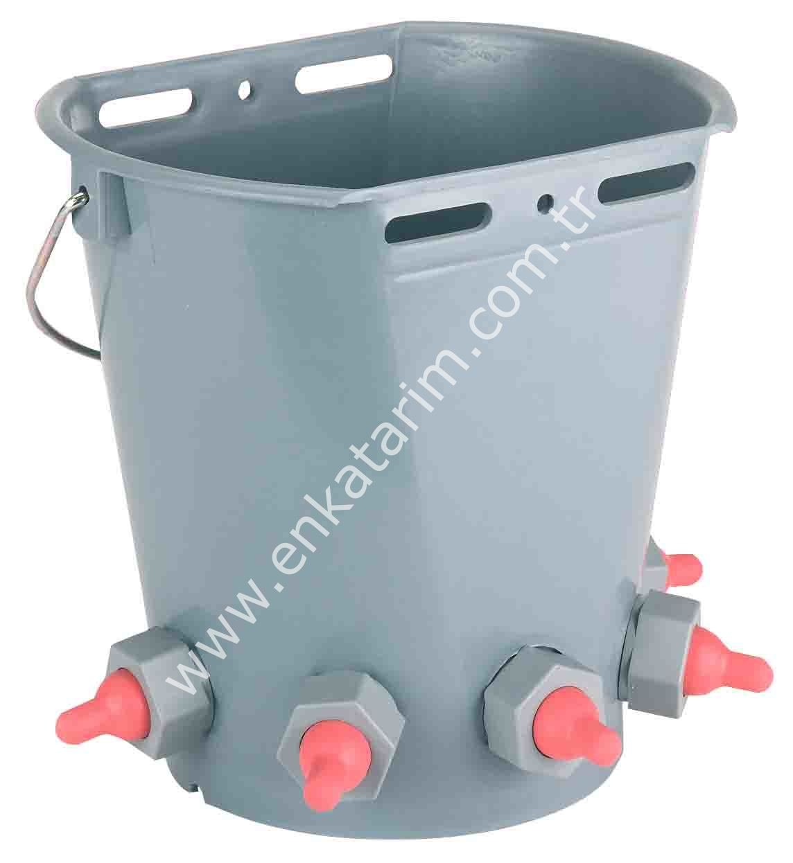 5 emzikli plastik 8 lt skalalı oğlak ve kuzu emzirme kovası