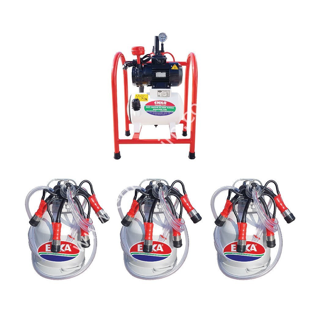 SM 900 üç güğüm üç sağım şeffaf güğümlü sabit tip kuru süt sağım makinesi, inek için