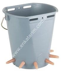 8 lt, skalalı, metal kulplu kuzu emzirme kovası, komple set