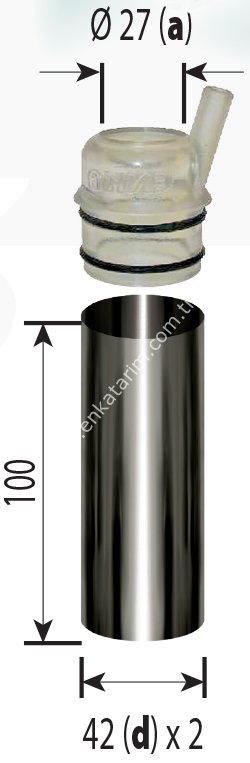 Paslanmaz çelik memelik kılıfı, 22 x 45 mm