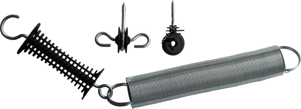 Çit kapısı seti (1 kancalı kapı izolatörü, 1 yay ve 2 kapı izolatörü)