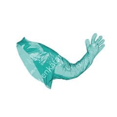 VETtop omuz ve göğüs korumalı veteriner eldiveni, 120 cm, 50 adet