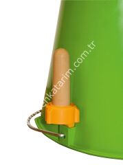 Hijyenik emzikli ve hijyenik valfli 8 lt, skalalı, metal kulplu buzağı emzirme kovası, komple set