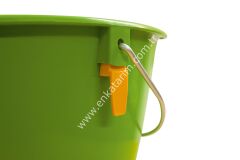 Hijyenik emzikli ve hijyenik valfli 8 lt, skalalı, metal kulplu buzağı emzirme kovası, komple set