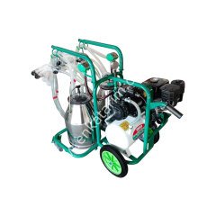 SM 600 KK çift güğüm dört sağım krom güğümlü benzin motorlu kuru süt sağım makinesi, koyun için