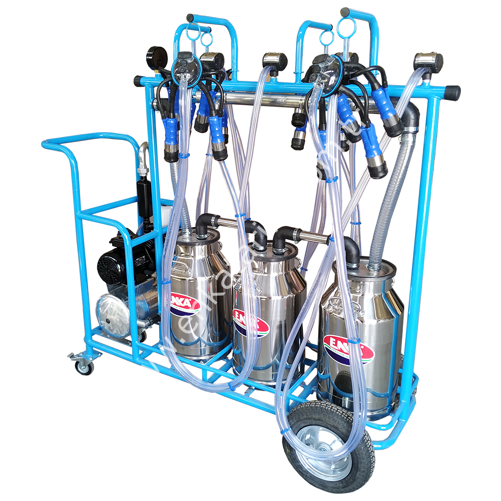 3 güğümlü 4 sağımlı, güğümden güğüme sağımlı, krom güğümlü süt sağım makinesi, inek için