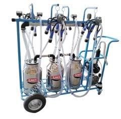 3 güğümlü 4 sağımlı, güğümden güğüme sağımlı, krom güğümlü süt sağım makinesi, inek için