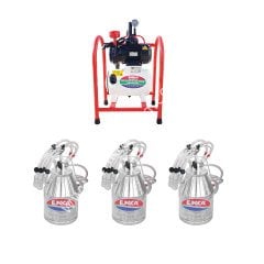 SM 900 KK üç güğüm altı sağım krom güğümlü kuru süt sağım makinesi, koyun için