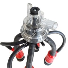 Uzun kauçuk memelikli kırmızı plastik kılıflı Ø 27 mm 160 ccm inek pençeli inek sağım demedi