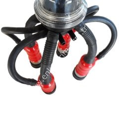 Uzun kauçuk memelikli kırmızı plastik kılıflı Ø 27 mm 160 ccm inek pençeli inek sağım demedi