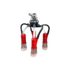 Uzun silikon Alfa tipi memelikli kırmızı plastik kılıflı Ø 17 mm 160 ccm inek pençeli inek sağım demedi