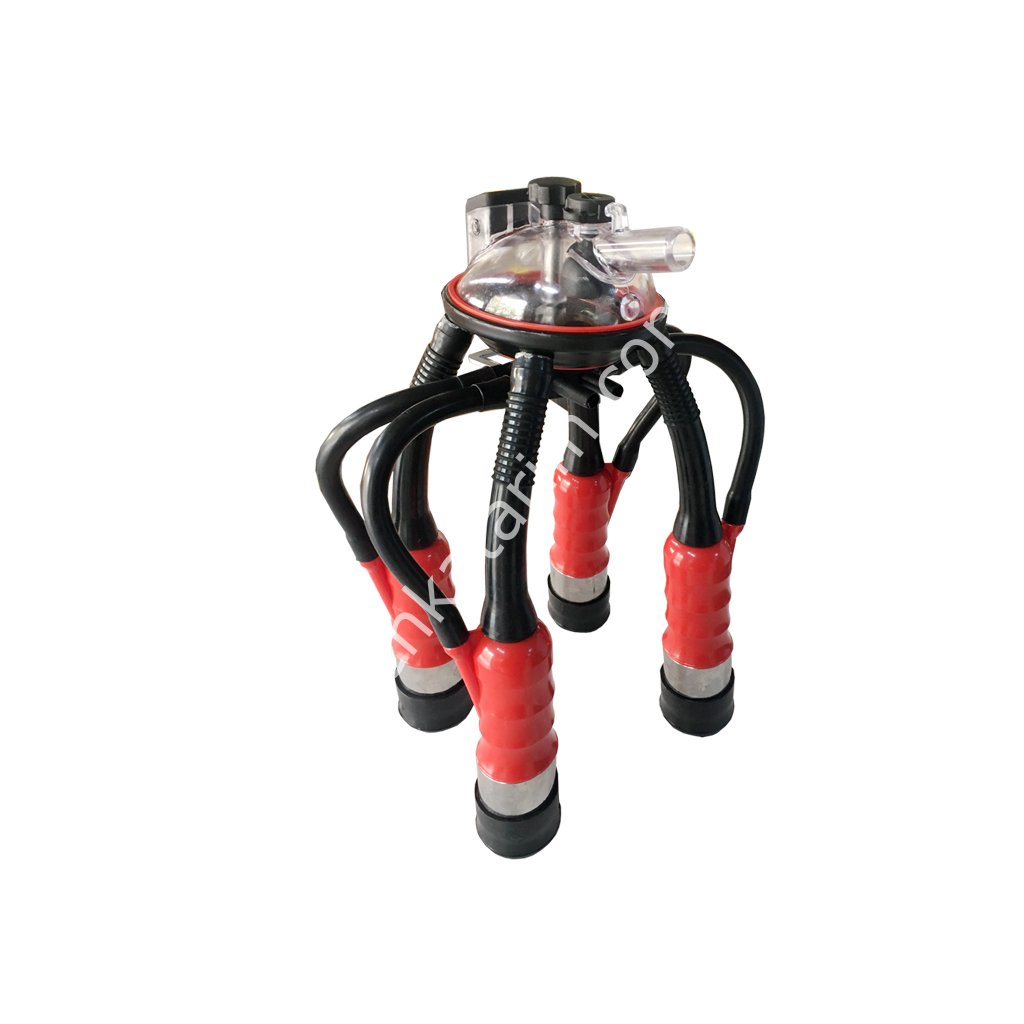 Uzun kauçuk memelikli kırmızı plastik kılıflı Ø 27 mm 250 ccm inek pençeli inek sağım demedi