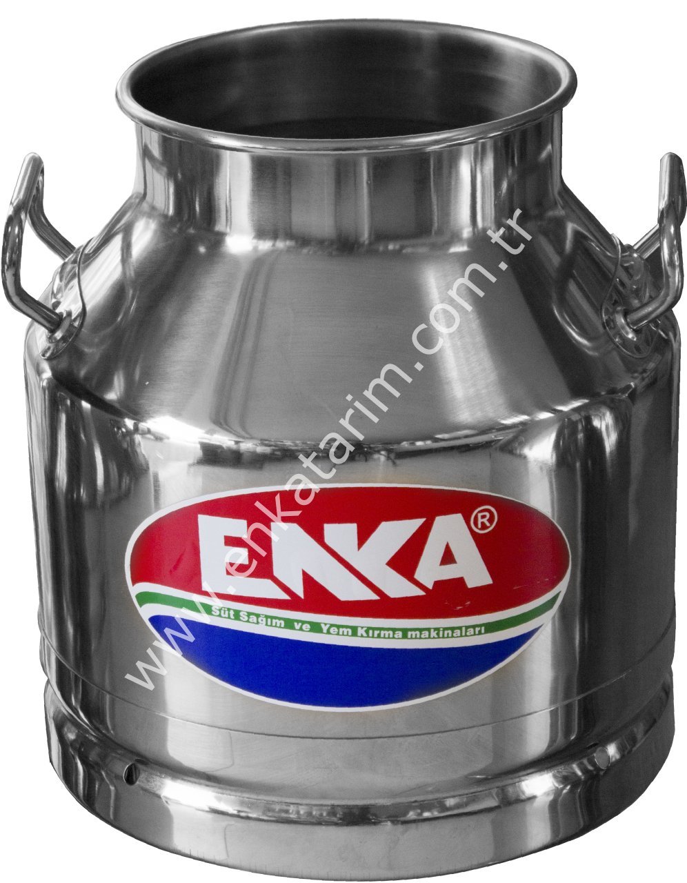 20 lt yandan saplı kapaksız paslanmaz süt güğümü, Ø 210 mm ağızlı