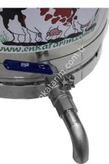 30 lt yandan saplı kilitli kapaklı paslanmaz süt güğümü, 210 mm ağızlı