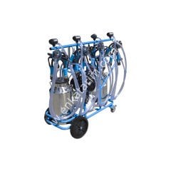 2 güğümlü 4 sağımlı, krom güğümlü süt sağım makinesi, inek için