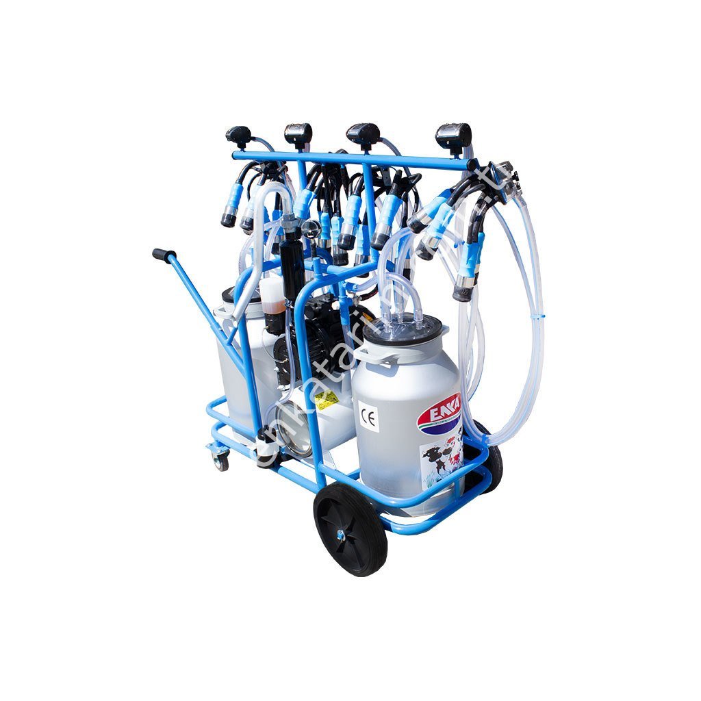 2 güğümlü 4 sağımlı, alüminyum güğümlü süt sağım makinesi, inek için