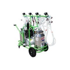 2 güğümlü 8 sağımlı, güğümden güğüme sağımlı, krom güğümlü süt sağım makinesi, keçi için