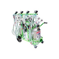 2 güğümlü 8 sağımlı, güğümden güğüme sağımlı, krom güğümlü süt sağım makinesi, koyun için