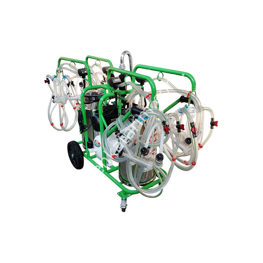 2 güğümlü 8 sağımlı, güğümden güğüme sağımlı, krom güğümlü süt sağım makinesi, koyun için