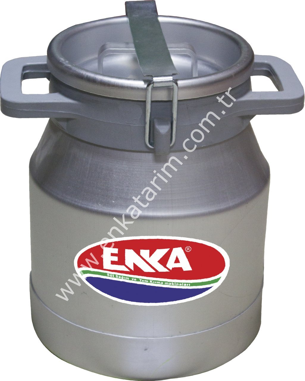 10 lt alüminyum alt çemberli yandan saplı kilitli kapaklı alüminyum süt güğümü, Ø 180 mm ağızlı