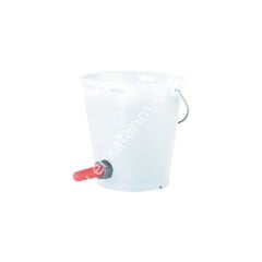 8 lt, skalalı, metal kulplu buzağı emzirme kovası, şeffaf, komple set