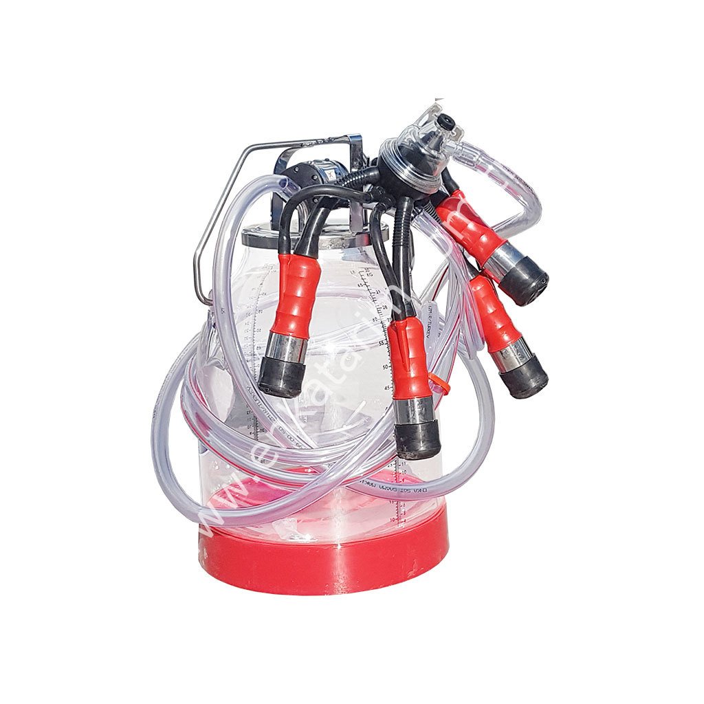 İnek için 30 lt şeffaf güğümlü sağım ünitesi