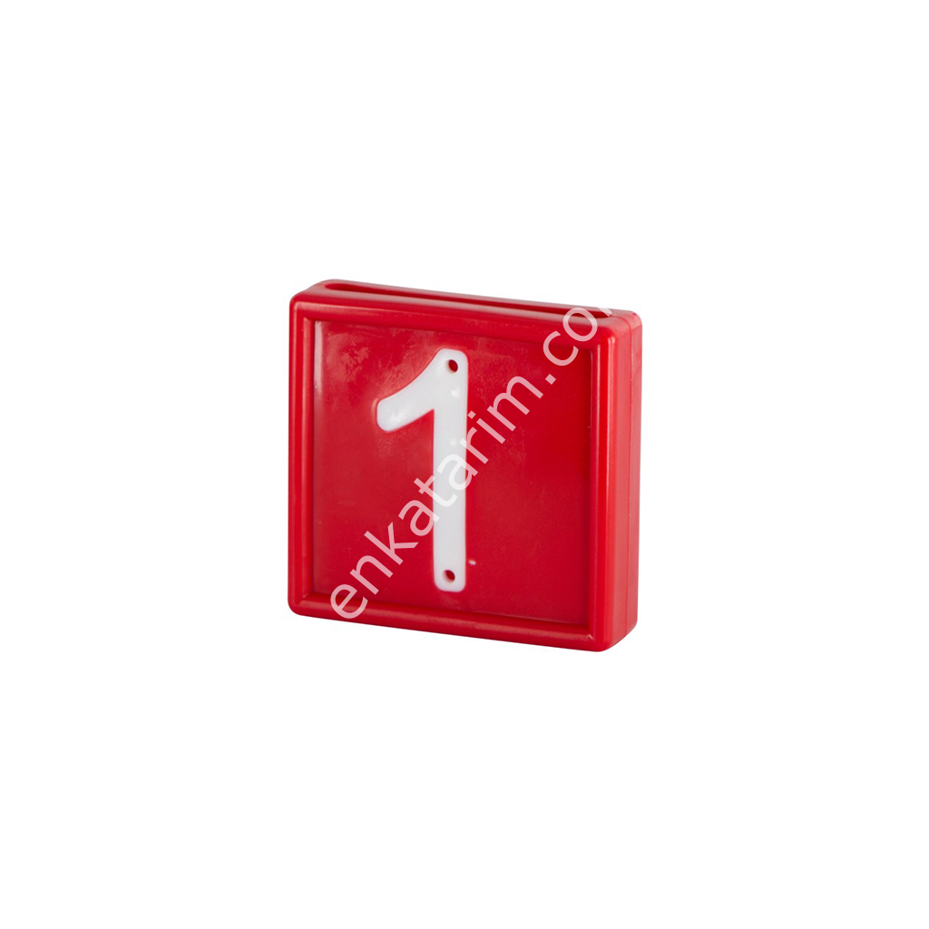 1 numara işaretleme numarası, kırmızı