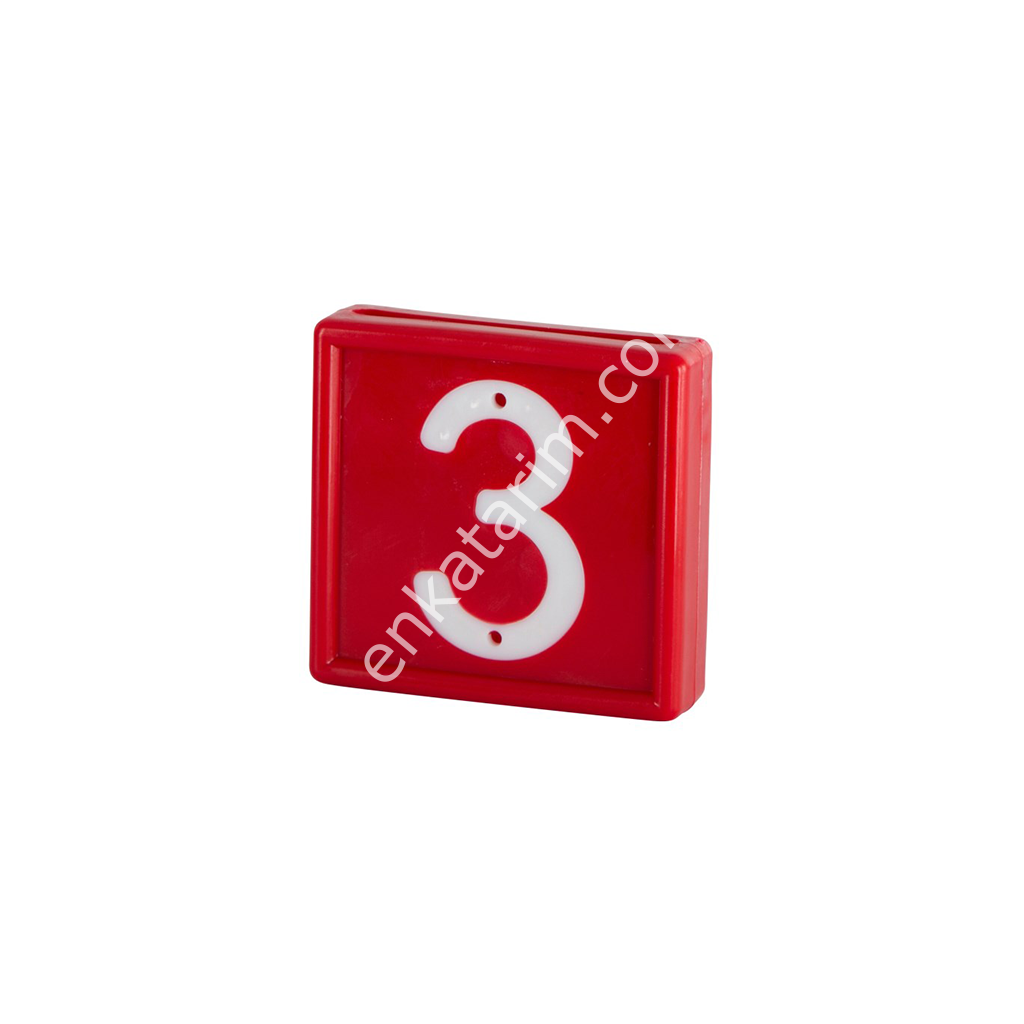 3 numara işaretleme numarası, kırmızı