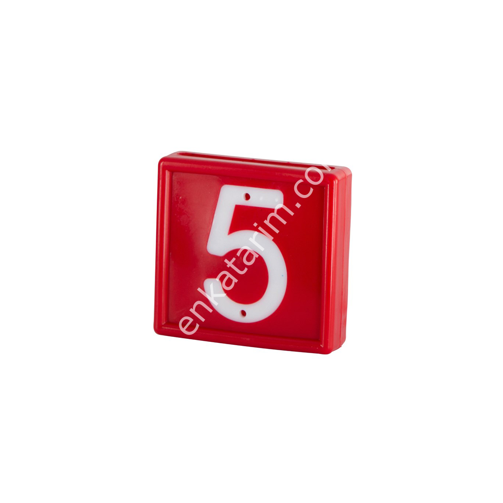 5 numara işaretleme numarası, kırmızı