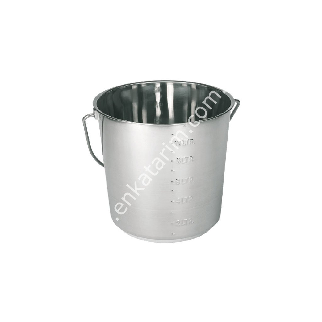 12 lt skalalı, paslanmaz süt kovası
