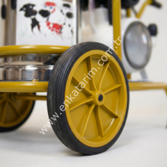 Sarı renkli, büyük, sağım makinesi tekerleği, 300 x 60 mm