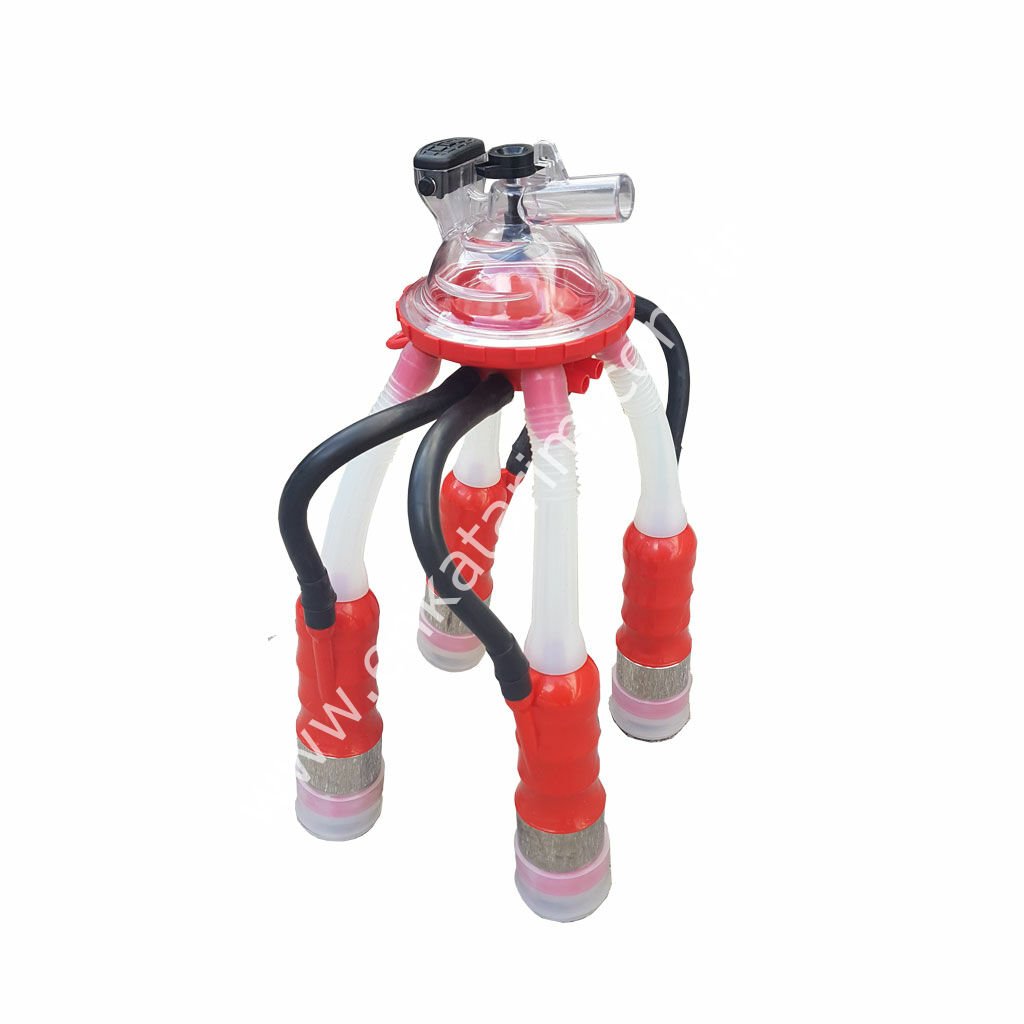 Uzun silikon memelikli kırmızı plastik kılıflı Ø 27 mm 200 ccm inek pençeli inek sağım demedi